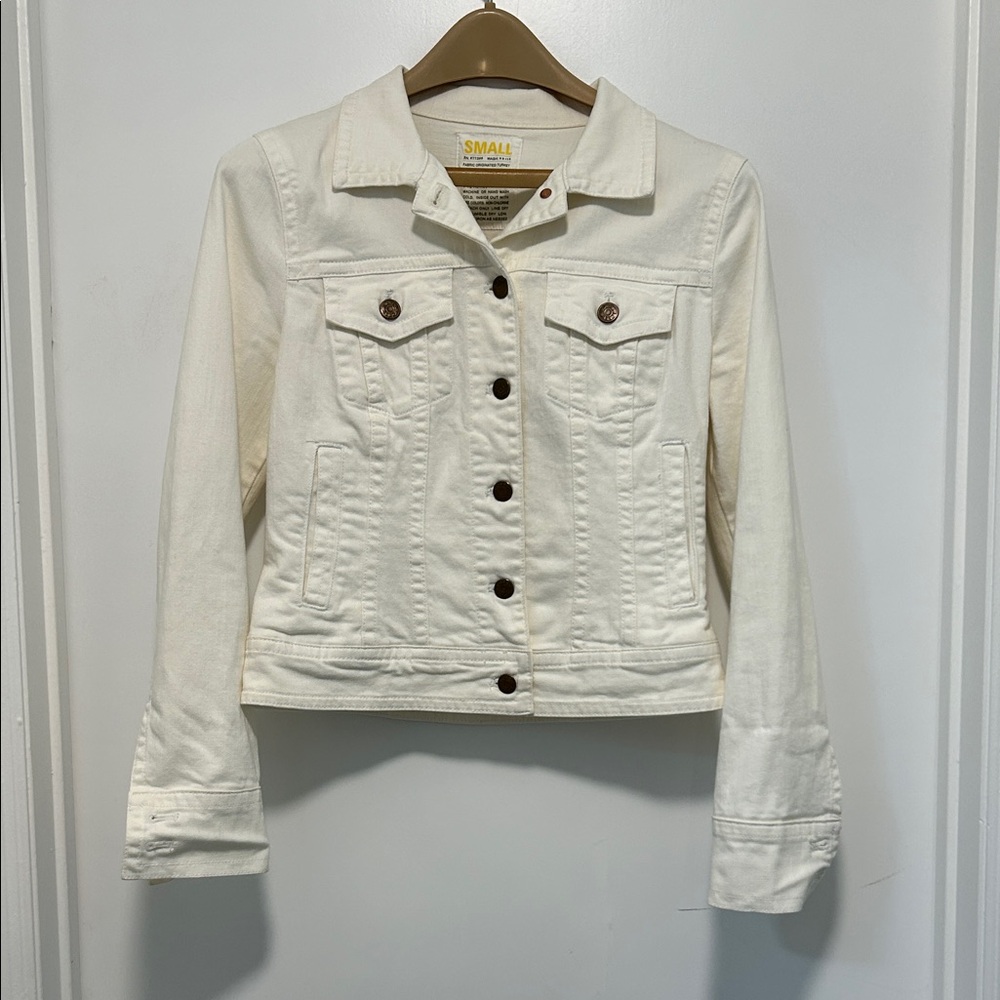 J Crew factory Women's white Denim Jacket size Small